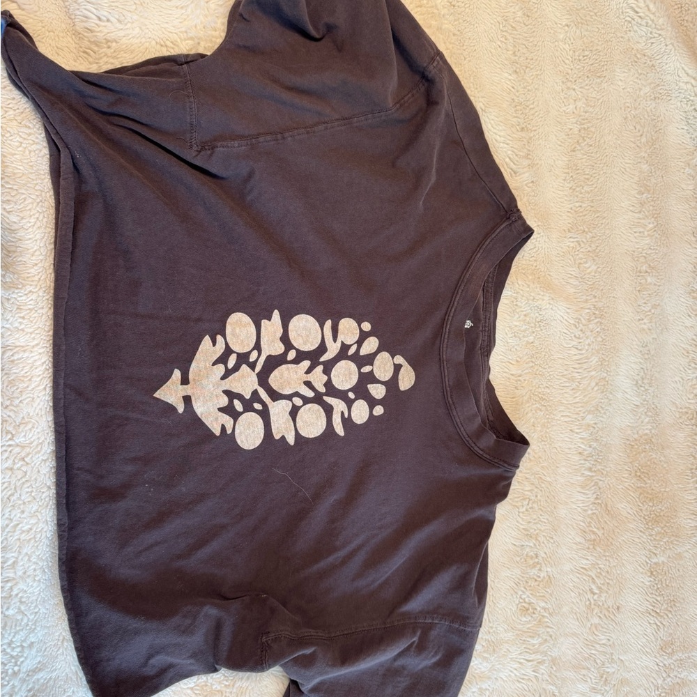 Brown Free people movement tshirt